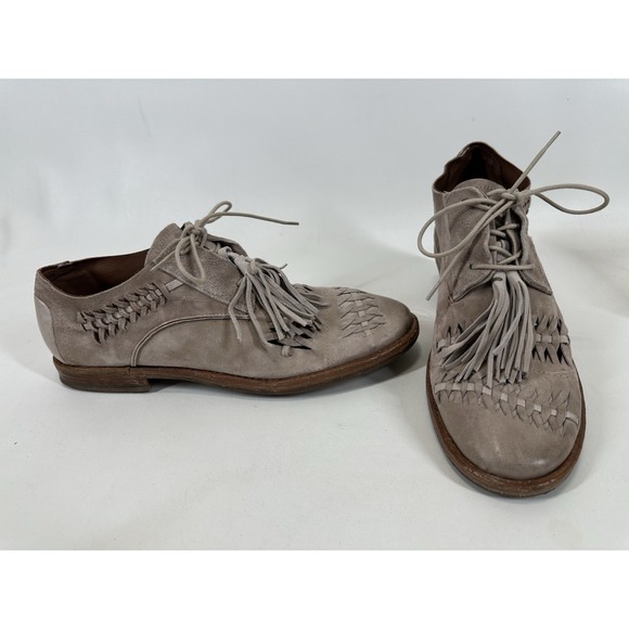 A.S.98 Shoes - A.S.98 ZURI gray tan leather shoes Size 41 Tassel Lace Up AS 98